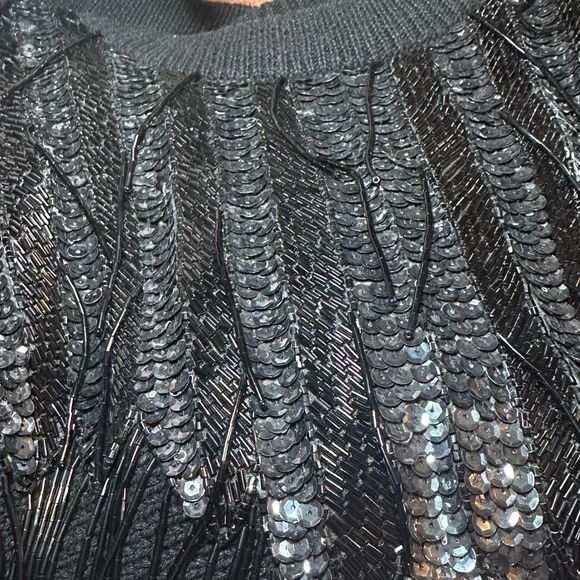 Vintage Margo black sequins and beaded sweater. Great condition. Size M/L - Picture 9 of 11